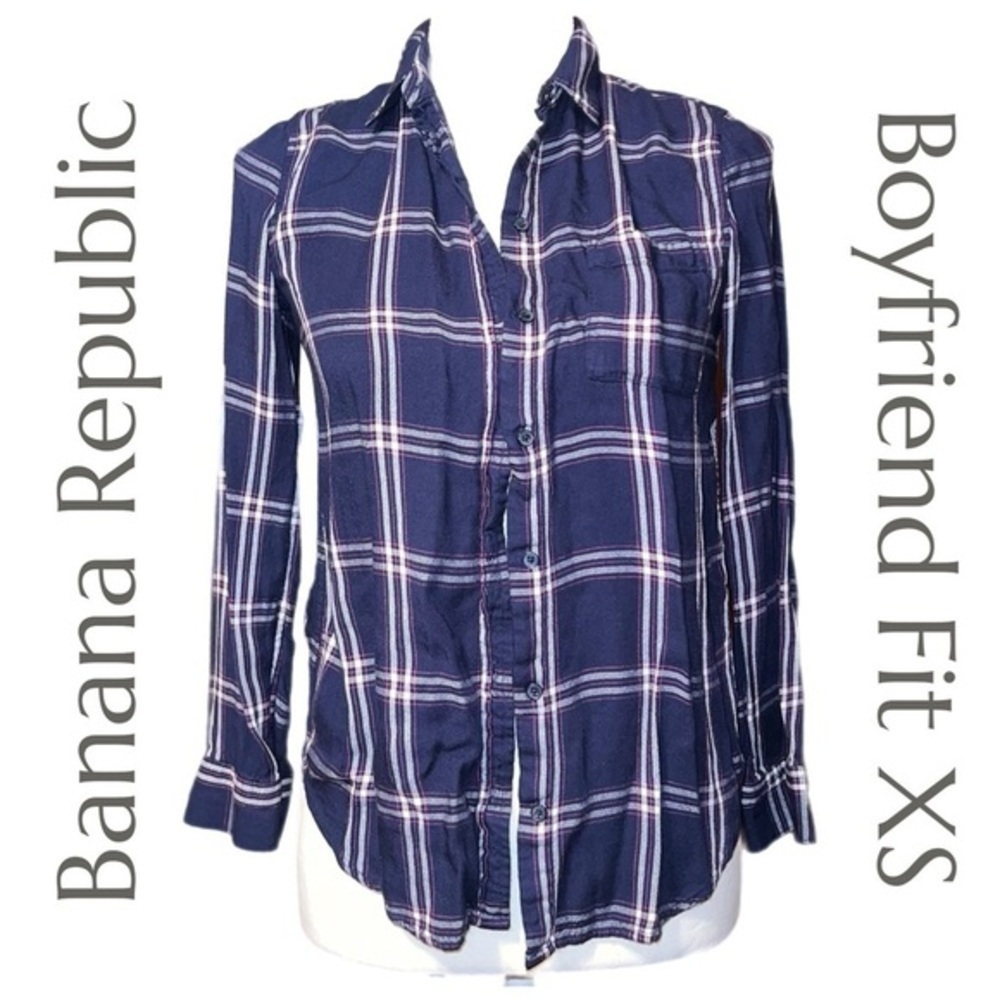 Banana Republic - Boyfriend‎ Fit - Flannel Button Down - Size XS